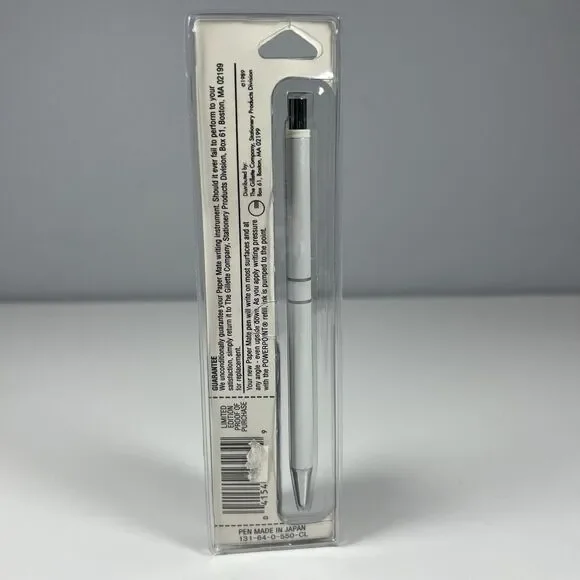 PAPER MATE Limited Edition Ball Pen Pearlescent White Japan Made 1980's Rare NEW - Picture 7 of 9